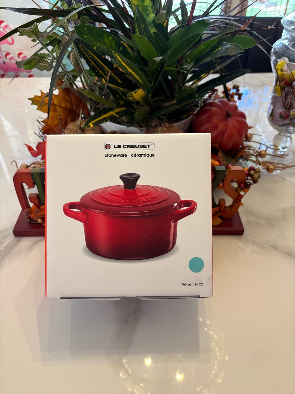 Le Creuset Red Stoneware Mini (24 oz) Casserole with Black Knob